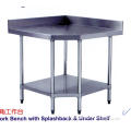 Kitchen Work Bench, Stainless Steel Work Table, Corner Work Table with Splashback & Under Shelf (DM25-6-900)